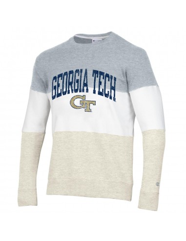 Georgia Tech Yellow Jackets Superfan Distressed Block Crew à prix réduit toute l'année