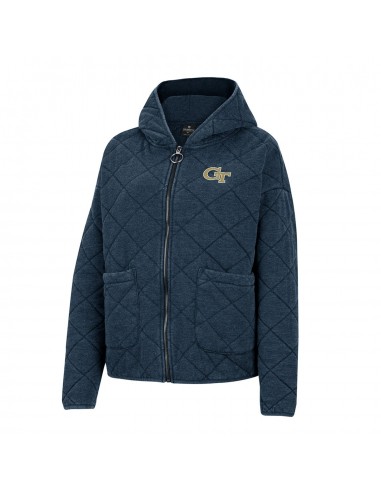 Ladies Georgia Tech Yellow Jackets Jamie Quilted Hooded Navy Jacket pas cher