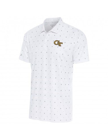 Georgia Tech Yellow Jackets 19th Hole Diamond Print Polo de technologie