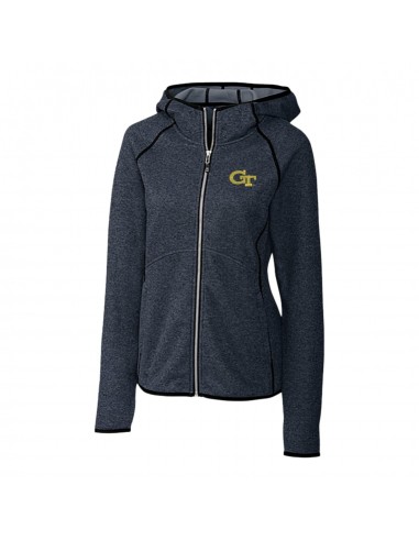 Ladies Georgia Tech Yellow Jackets Cutter & Buck Mainsail Sweater-Knit Hoodie Full Zip Jacket Toutes les collections ici