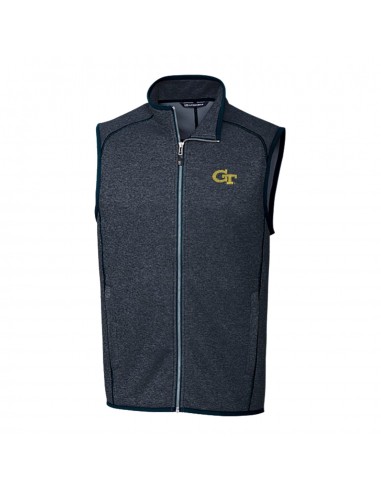 Georgia Tech Yellow Jackets Cutter & Buck Mainsail Sweater-Knit Full Zip Vest la livraison gratuite