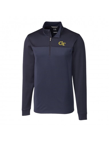 Georgia Tech Yellow Jackets Cutter & Buck Traverse Stripe Stretch Quarter Zip Pullover vous aussi creer 