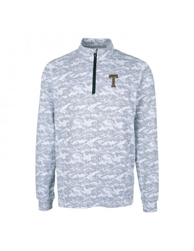 Georgia Tech Yellow Jackets College Vault Cutter & Buck Traverse Camo Print Stretch Quarter Zip Pullover de technologie