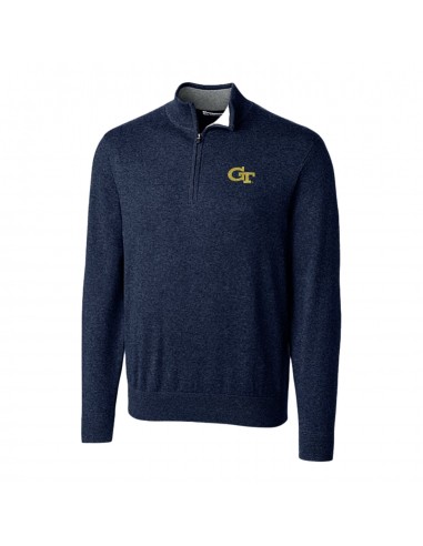 Georgia Tech Yellow Jackets Cutter & Buck Lakemont Tri-Blend Quarter Zip Pullover Sweater Venez découvrir notre 