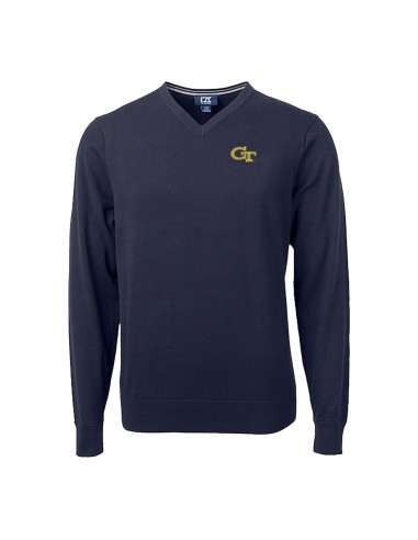 Georgia Tech Yellow Jackets Cutter & BuckLakemont Tri-Blend V-Neck Pullover Sweater des créatures d'habitude