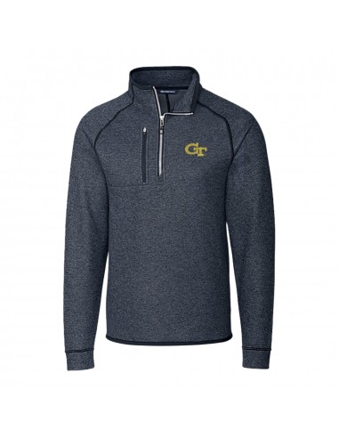 Georgia Tech Yellow Jackets Cutter & Buck Mainsail Sweater-Knit Half Zip Pullover Jacket Venez découvrir notre 