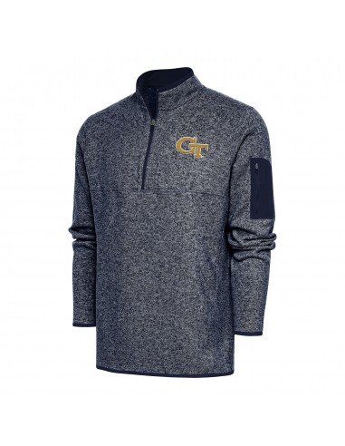 Georgia Tech Yellow Jackets Fortune 1/4 Zip Heather Navy Pullover Jacket pas chere