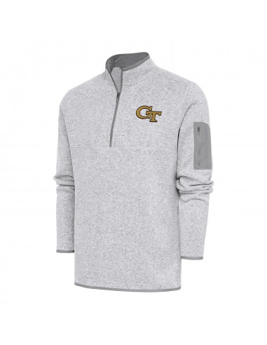 Georgia Tech Yellow Jackets Fortune 1/4 Zip Heather Grey Pullover Jacket pas chere