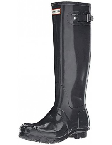 HUNTER Bottes hautes de Wellington pour femmes, bottes en caoutchouc, gris (DSL gris), taille 36 EU en stock