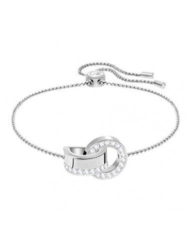 Bracelet creux Swarovski, blanc, rhodié, pour femmes. Comparez plus de prix