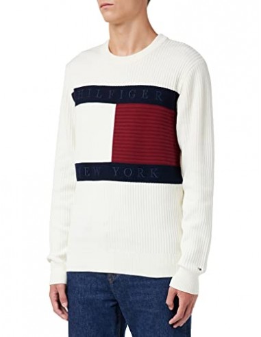 Tommy Hilfiger Men's Hilfiger Structure Flag Crew la livraison gratuite