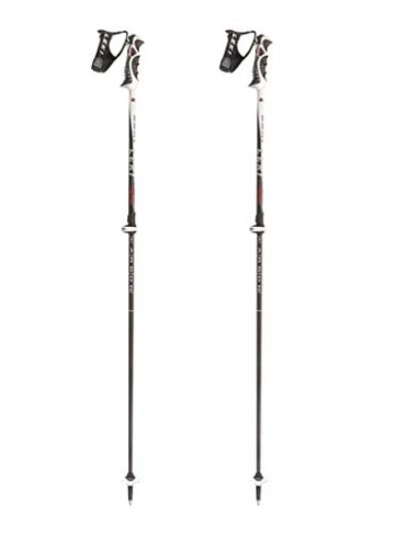 LEKI Herren Skistöcke Peak Vario S, Black, White-anthr-Silver-Red, 110 la colonne vertébrale