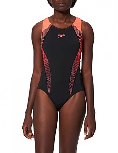 Speedo Damen Fit Lnbk Der Marine/Grün Frauen Kostüm, Hex Black/Psycho Red, 32 store