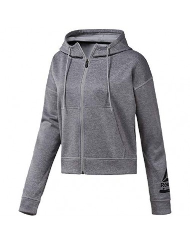 Reebok Wor Thermowarm Mel FZ Sweatshirt, Damen, Schwarz, M de pas cher