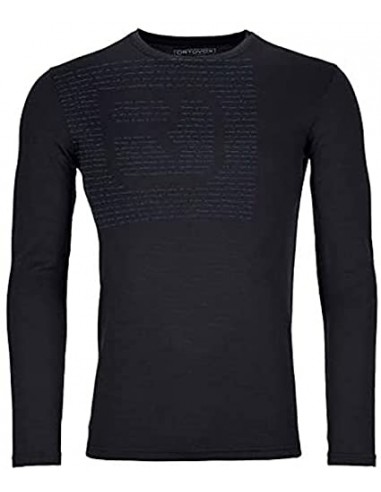 ORTOVOX Herren 185 Merino Logo Longsleeve, Black Raven, S paiement sécurisé