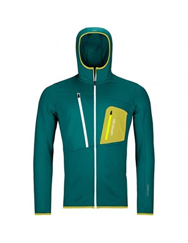 ORTOVOX Herren Fleece Grid Hoody M Sweatshirt, grün (Pacific Green), M en ligne des produits 